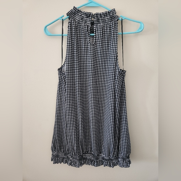 Adrienne Vittadini Gingham Turtleneck Shell Blouse - Picture 2 of 2